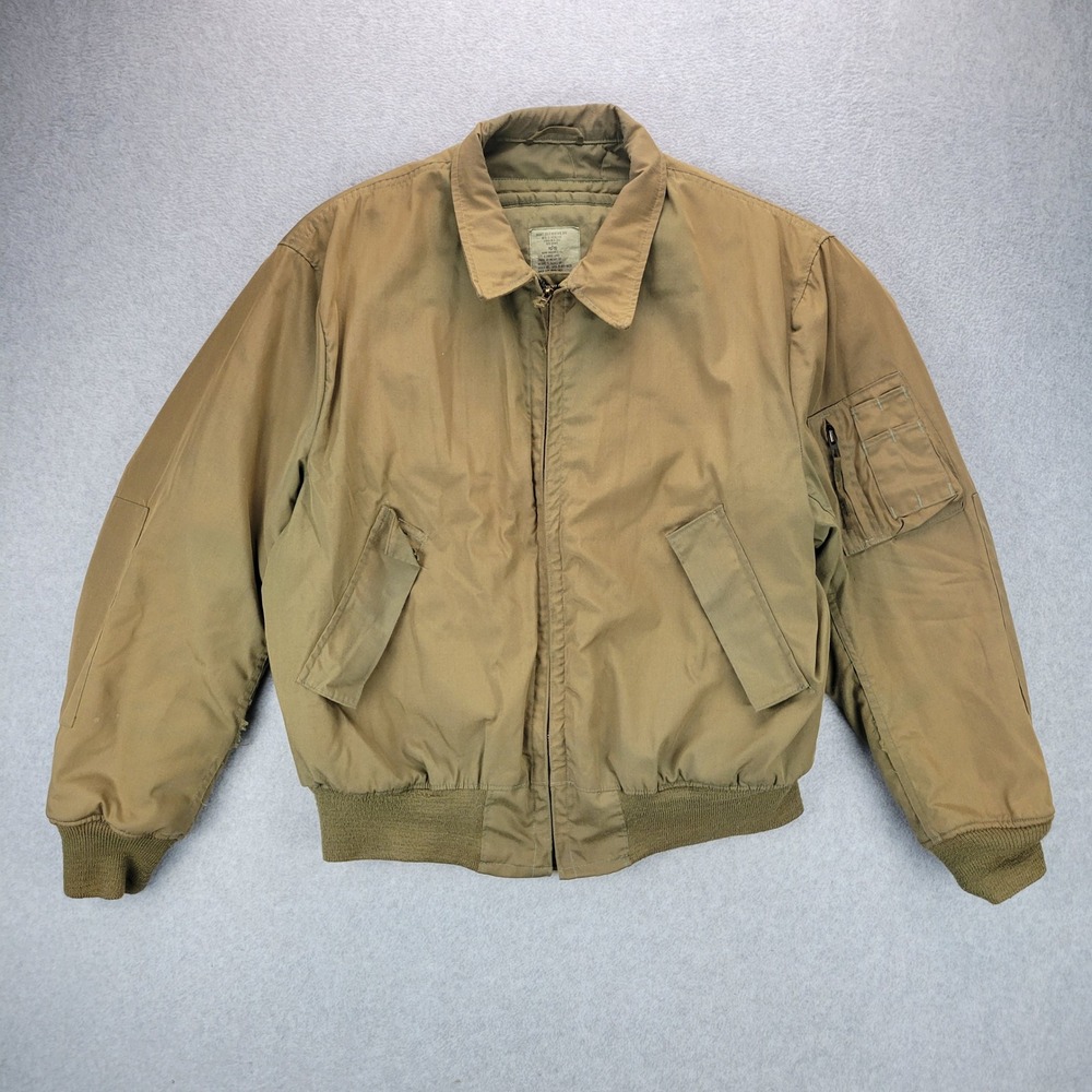 Alpha Industries CVC Cold‎ Weather Jacket Mens XL Long Tan MIL-J-43924E Aramid